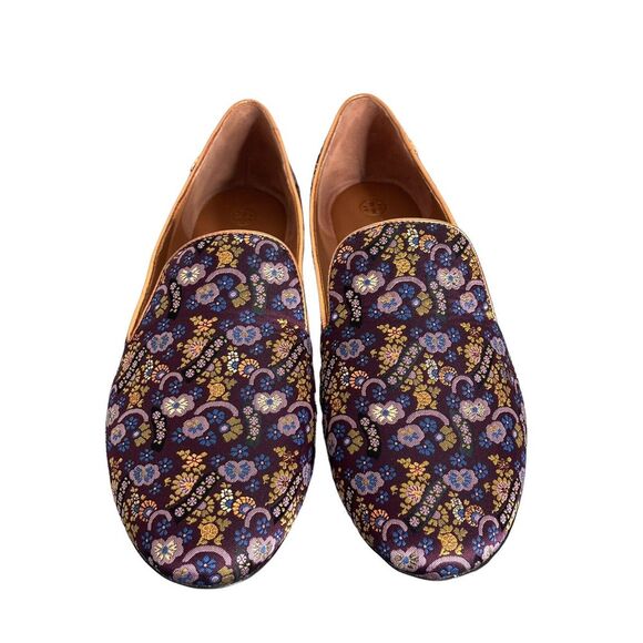 Tory Burch holiday jacquad/gold 5mm smoking slipper, size 11, BNIB,MSRP$313 - Picture 2 of 8